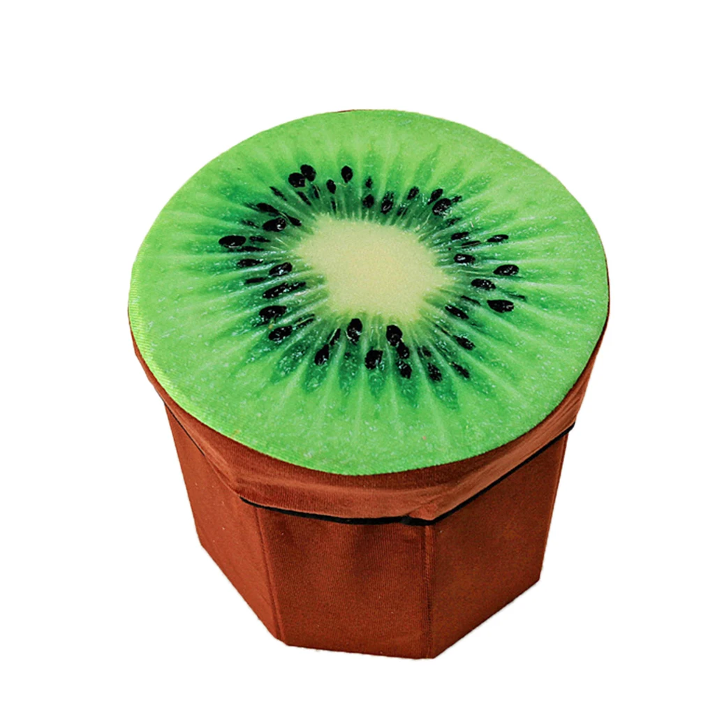 Folding Storage Ottoman Foot Rest Stool Padded Seat Camping Fishing Footstools Chair Foldable Container Chair Stool Footstool