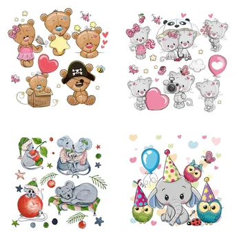 

Lovely Small Animals Ironing Stickers Heat Transfer Clothes Stickers Patch Thermal Iron On Transfer For Kid Clothes Baby T-shirt