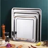 Stainless Steel Square Storage Tray Steaming Shallow Plates Dumplings Baking Dishes Kitchen Organizer 4