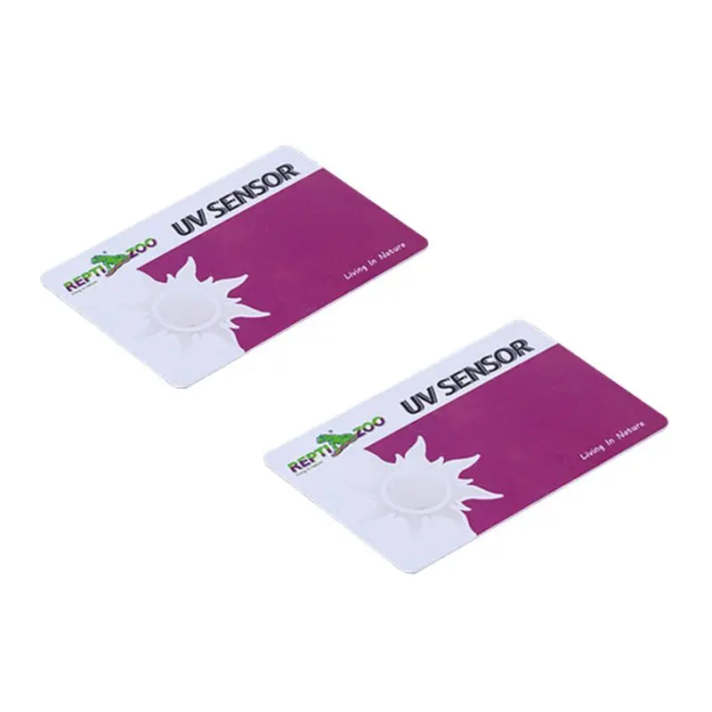 2 unids/set terrario para reptiles UVB tarjeta de prueba de luz UV lámpara pruebas de vida de papel