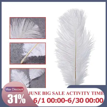 

Wholesale 10 pcs/Lot natural White Ostrich Feathers 30-35cm Hotel Plume Rod Decorations Wedding Hard Jewelry Party Feather F4T4