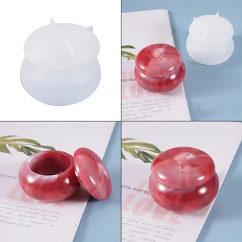 

DIY Crafts Crystal Epoxy Resin Mold Rouge Lipstick Jar Casting Silicone Mould