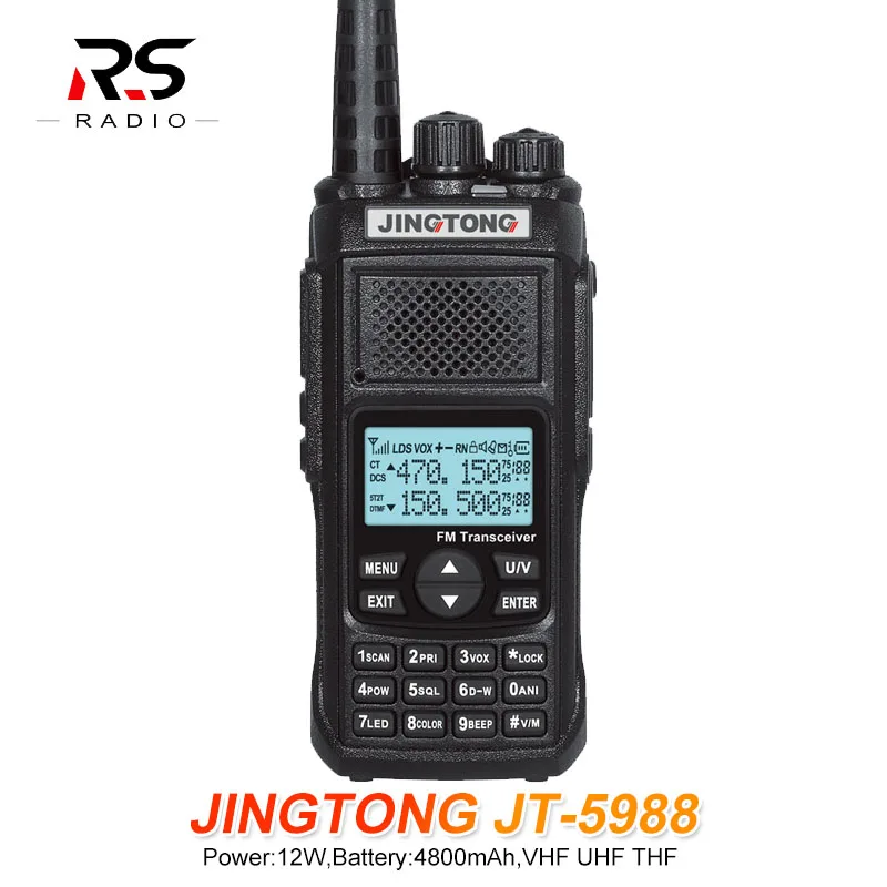 

12W Walkie Talkie JINGTONG JT-5988 4800mAh Powerful rádio Communication Distance Multifunction cb radio station ham radio telsiz