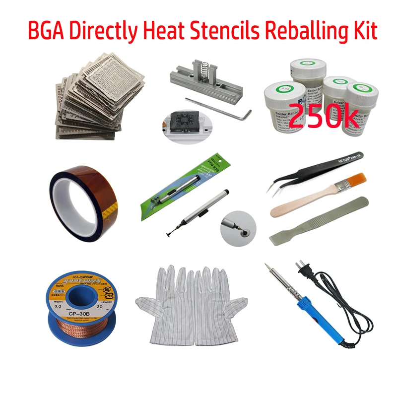 Hot Sale BGA Direct Heating Stencils Rework Station Reballing Kit Jig