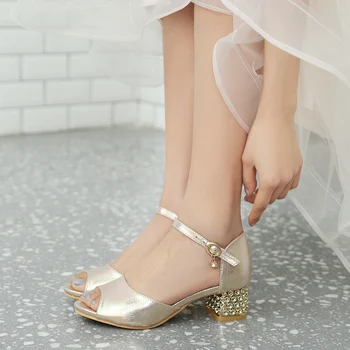 

JOUIR TALONS 2020 On Sale Sale Small PLUS Size 28-43 Peep Toe Bling Shoes Woman Summer Chunky Heels Dance Sandals