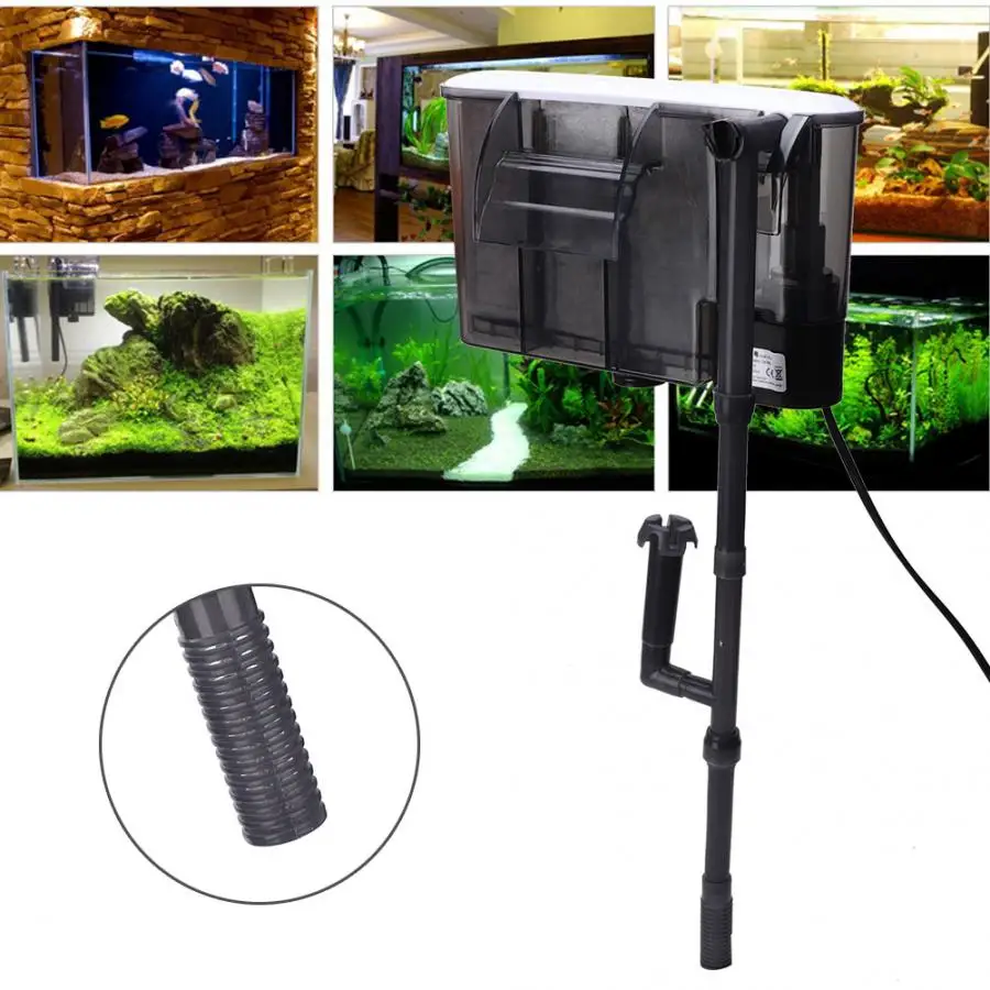 

External Hanging Oxygen Filter Pump Fish Tank Power Filter Waterfall Aquarium Oxygen Air Pump Adjustable Water Pump 110/220-240V
