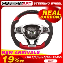 C class W205 автомобильный Стайлинг умный гоночный руль для C E S CLS класс W213 W218 W222 светодиодный салон из углеродного волокна для GLC X253