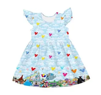 

Hot sale summer balloon dress high quality kids dress boutique cute kids dress