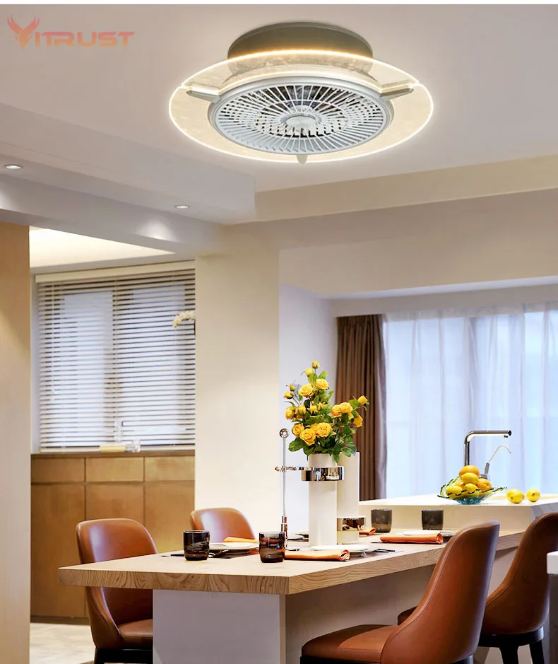 Креативный потолочный вентилятор лампа для спальни современный модный потолочный вентилятор с световыми комплектами Невидимый потолочный вентилятор