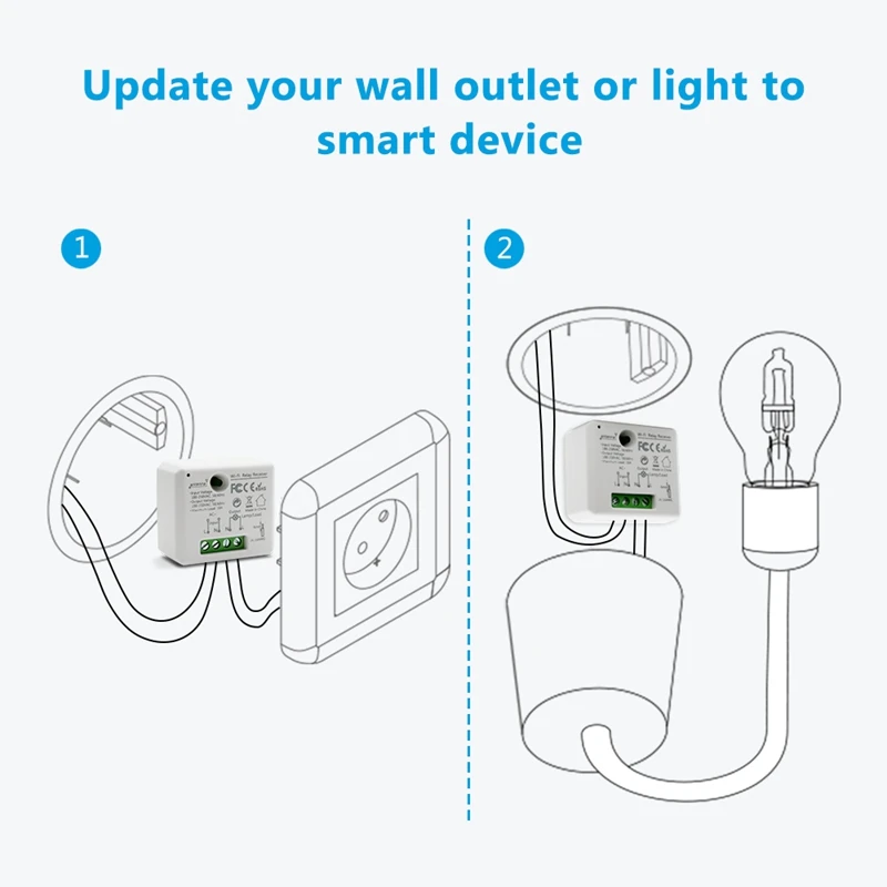 Wi-Fi переключатель мини-релейный модуль Esp8266 Tuya App дистанционное управление вашими огнями Голосовое управление с Google Home Alexa Echo Ifttt