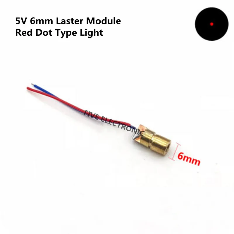 3V/5V 6mm/9mm 5mW Laser Module Red Dot/Straight Line/Cross Type Light Focal Length Adjustable With Leading Wire Laser Head