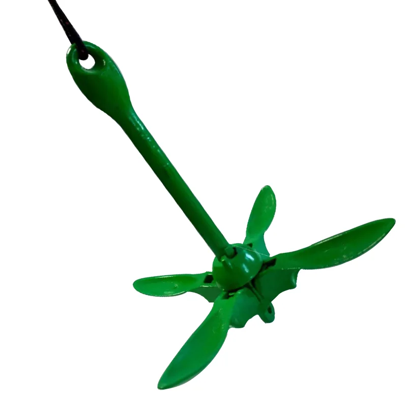 Boat 1.5kg Green Anchor Galvanized Sailboat Fishing 3.5lbs Rope Complete Folding Grapnel folding sun lounger polypropylene green