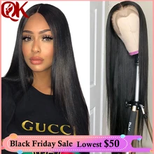 QueenKing, волосы на кружеве, человеческие волосы, парики для черных женщин, 130% плотность, кружевные передние парики, бразильские прямые волосы remy, предварительно выщипанные