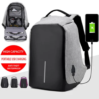 

USB Charging Backpack 15 Inch Travel Backpack Multi Function Anti Theft Waterproof Mochila School Bag for Men PC 15.6" Backpacks