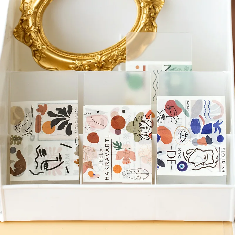 

Line Drawing Series Paper Strip Tape Abstract Literary Scrapbooking Release Sticker Journel Memo Stickers Outline Memories