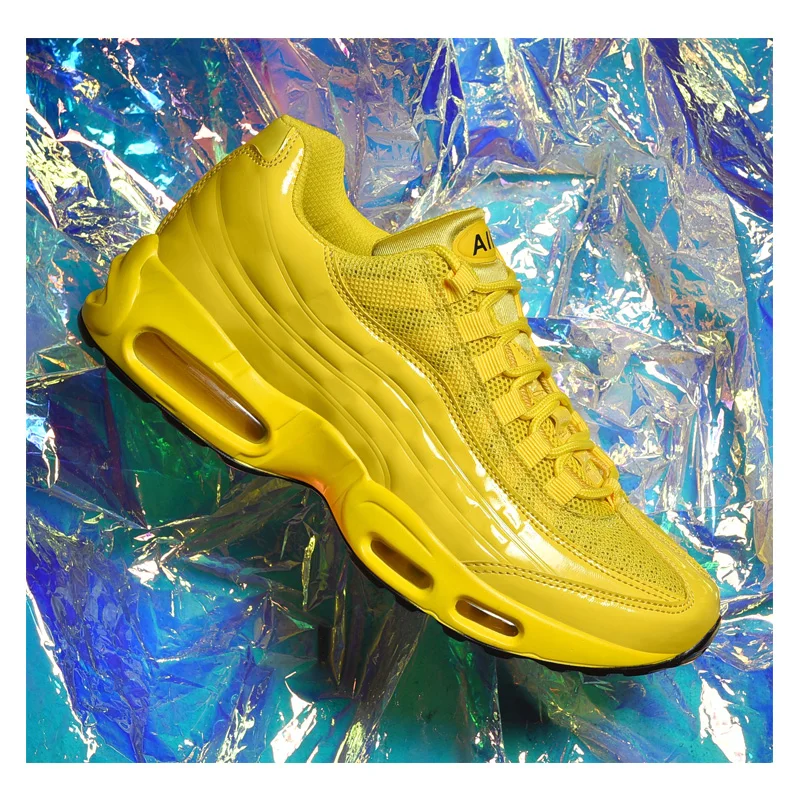 Очень крутая повседневная обувь для мальчиков брендовая повседневная мужская обувь желтого и зеленого цвета, размеры 39-47 Мужская Дизайнерская повседневная обувь