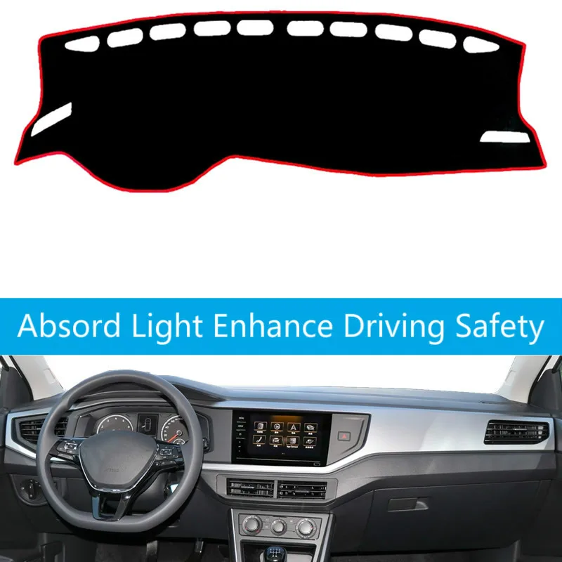 

Car Dashboard Cover Mat Pad Dashmat Sun Shade Instrument Protector Carpet Accessories For Volkswagen VW POLO MK6 2018 2019 2020