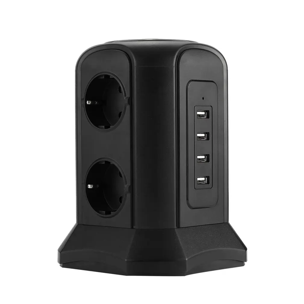 Смарт-башня, блок питания, несколько розеток, 6 разъемов, 4 USB порта, с USB распределением питания, 2 м, удлинитель, защита от перенапряжения