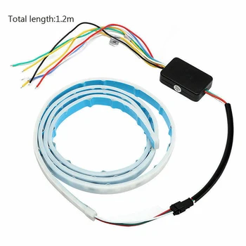 

Car Additional Stop Light Auto Trunk Tail Brake Running Turn Signal Lamp Dynamic Streamer Floating 1.2M Car LED Tail Strip Light