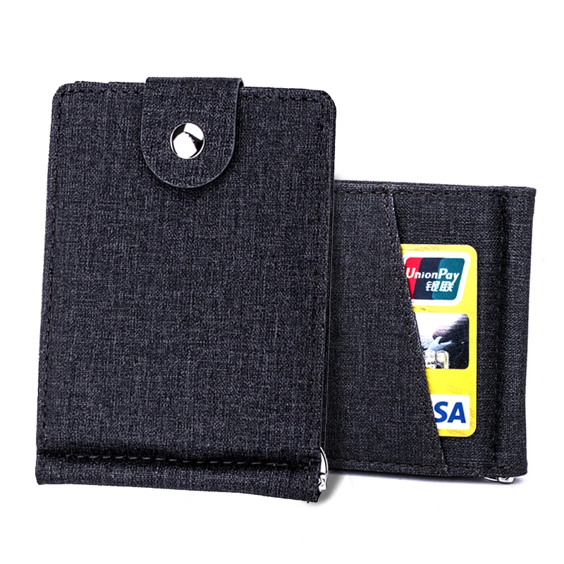 Простой короткий маленький кошелек, мужской кошелек с застежкой, мужской кредитный держатель для карт, кошелек