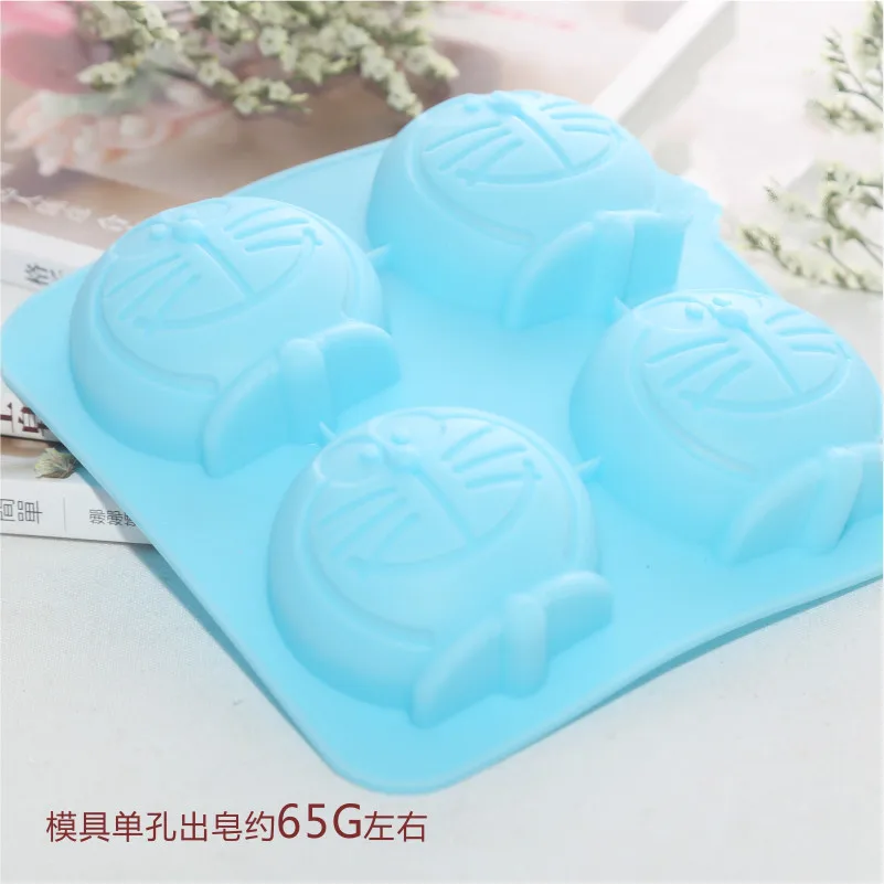 4 полостей Doraemon силиконовые формы для мыла стоме формы для мыла принадлежности для изготовления мыла мультфильм DIY помадка торт шоколадная Форма торт Декор