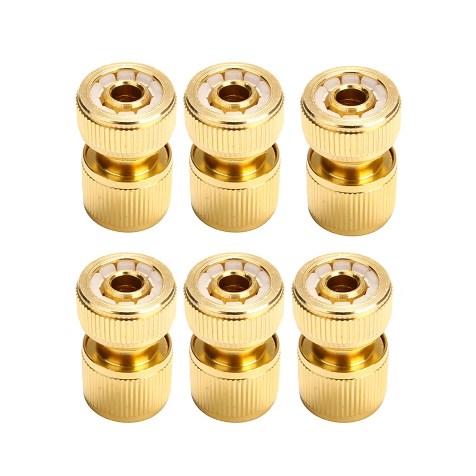 Jiaqi-cnnectors 6Pcs Universal Brass Pipe Hose Quick Connector for 1/2 Watering Pipe Fitting 