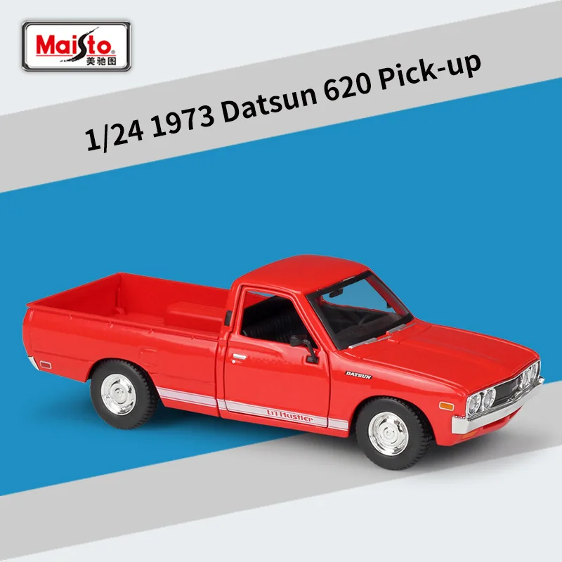 

Maisto 1:24 1973 Datsun 620 Pick-up Mustang Roadster Ford Mustang Simulation Alloy Car Model collection gift toy