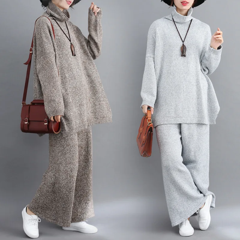 

Large Austrian Large Size Dress Loose-Fit Fall And Winter Clothes Fat Mm 200 Tops + Loose Pants Sweater Fashion Leisure Suit