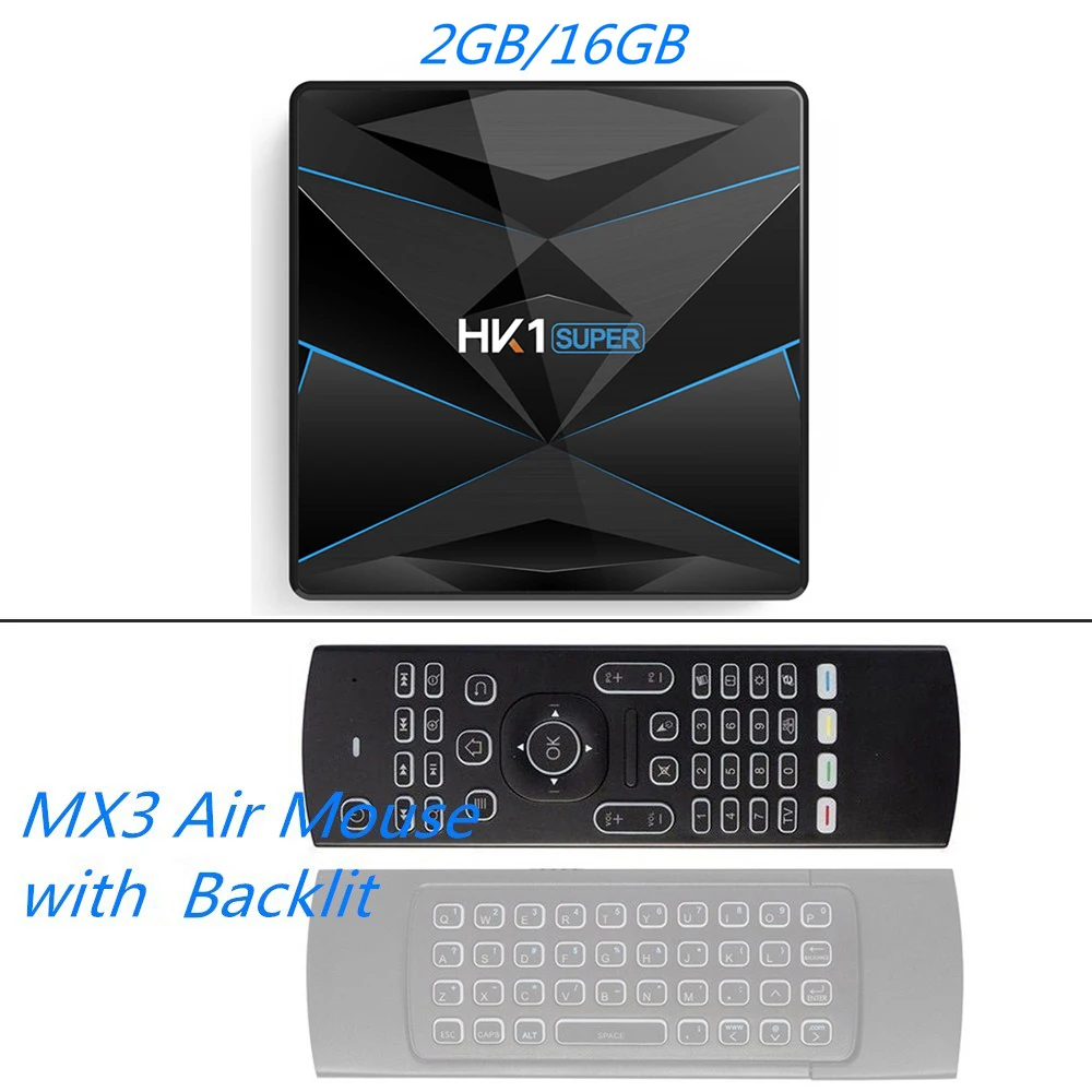 MAAT RK3318 4 Гб ОЗУ 64 ГБ 32 ГБ Android 9,0 Смарт ТВ приставка четырехъядерный HK1Super телеприставка 2G 16G 2,4G/5G Wifi BT H.265 4K HK1 супер - Цвет: 2GB 16GB MX3 Backlit