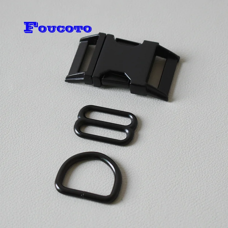 50 компл./лот DIY, иных металлических оборудования heavy duty Сумки из натуральной кожи сумки ошейник аксессуары с фокусным расстоянием 25 мм лямки кольца d-формы tri-скользит С Регулируемыми пряжками вверху