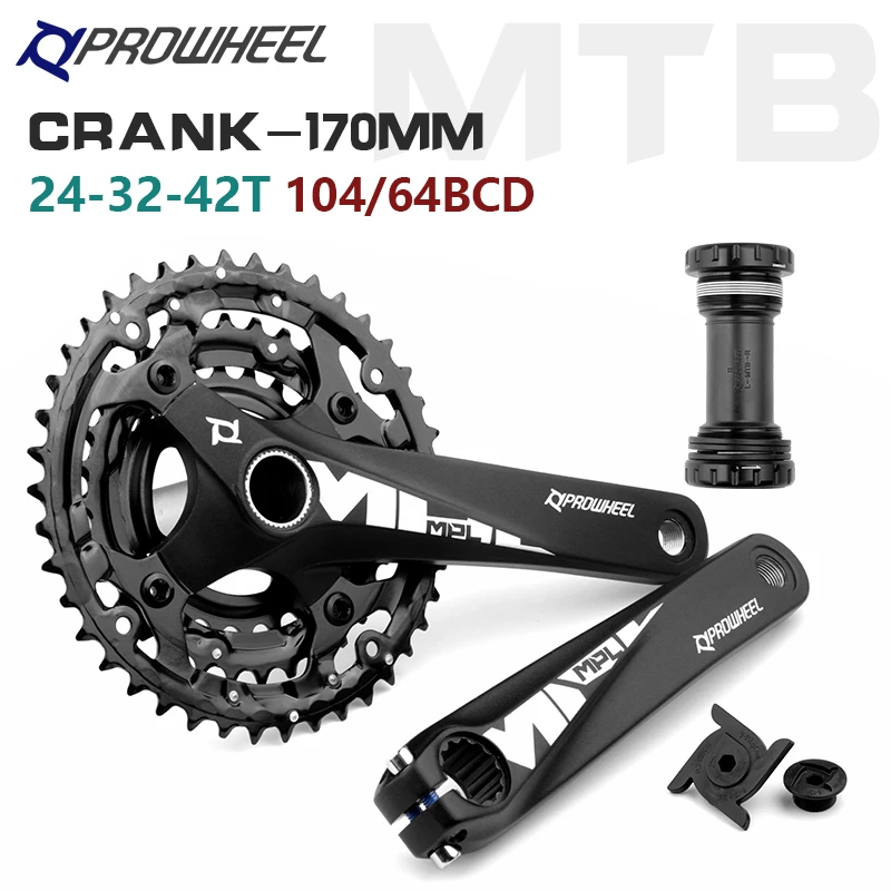 Prowheel Mountain Bike Crankset 9s 10s 11s 170mm Crank Arm 243242t