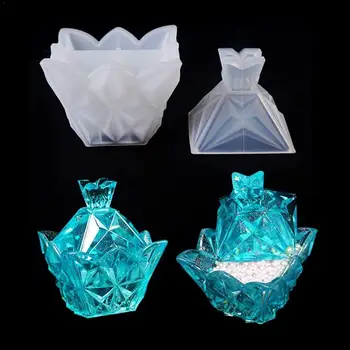 

Jewelry Storage Box DIY Crystal Epoxy Mold Storage Box Silicone Cutaway Jewelry Diamond Box Mould Jewelry Box Storage Z4Q9