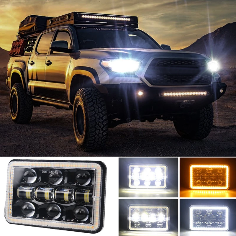 300 Вт Wrangler светодиодный фары 4x6 светодиодный море светодиодный работы дальнего света модифицированные внедорожные фары автомобиля двойной Цвет Температура с диафрагмой