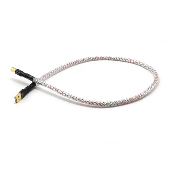 

Hifi Valhalla Top-rated Silver Plated + shield USB Cable High Quality Type A to Type B, Hifi Data Cable ,For DAC