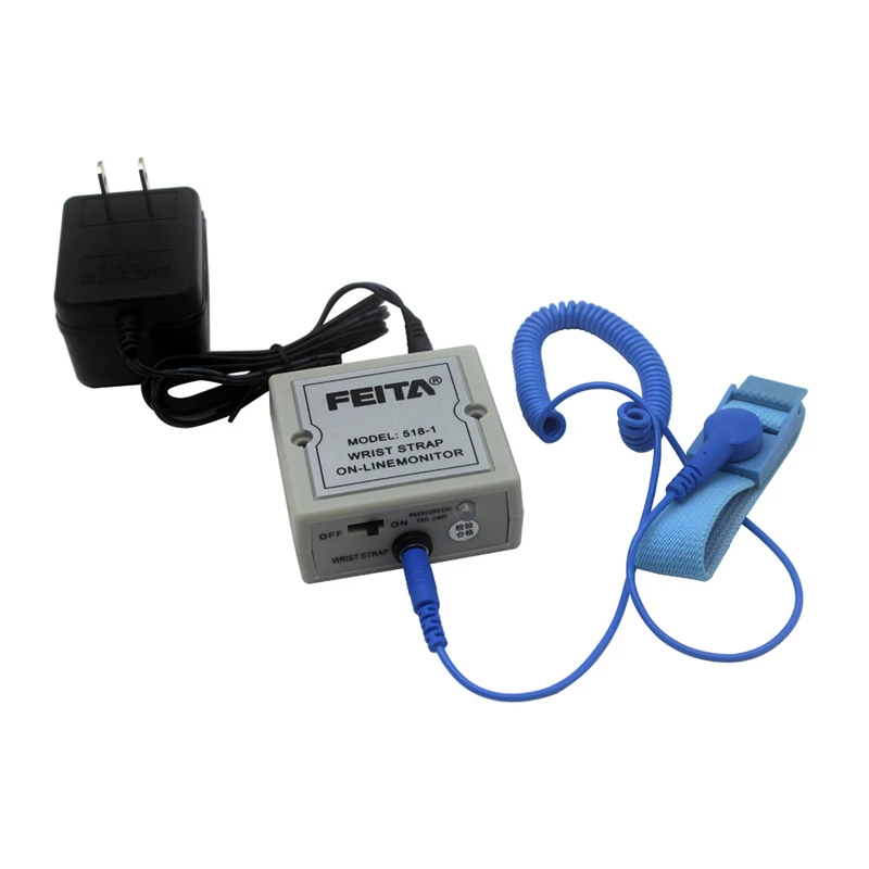 FEITA 518-1 Автоматическая сигнализация антистатические ESD ремешок тестер антистатические онлайн монитор для наручных ремней