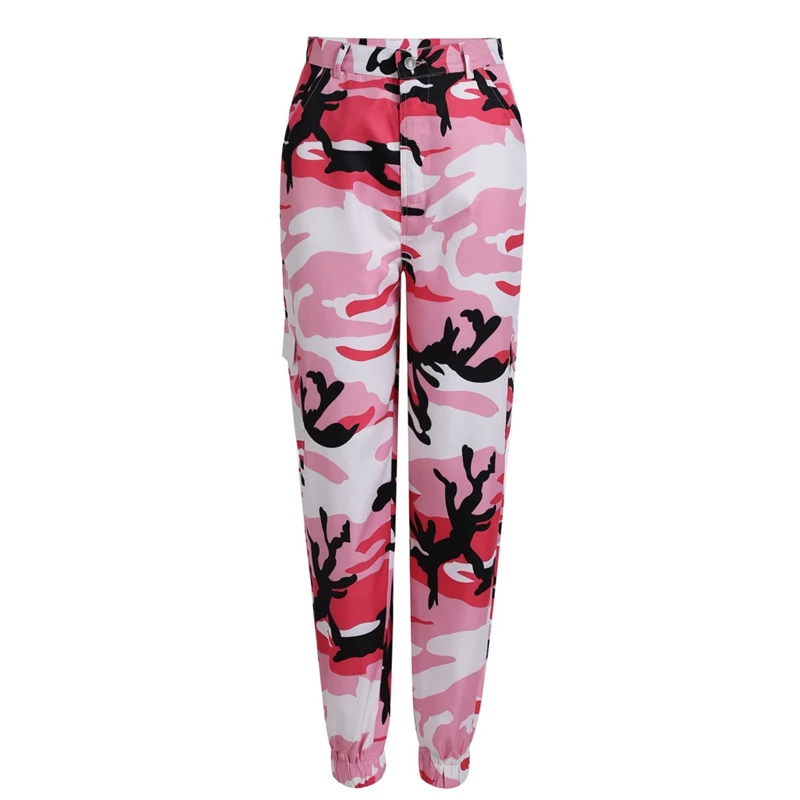0136P Женские камуфляжные брюки с высокой талией, модные Pantalon, женские брюки, спортивные штаны, уличная одежда, камуфляжные штаны - Цвет: 0136P