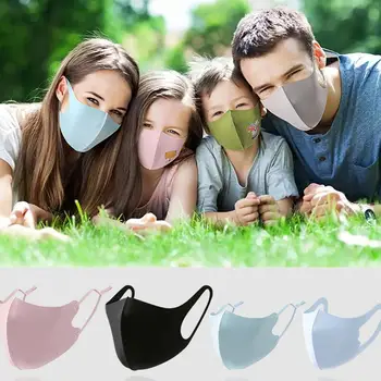 

3Pcs Adults Kid Children Dustproof Ice Silk Mouth Mask Reusable Anti-pollution Respirator M89F