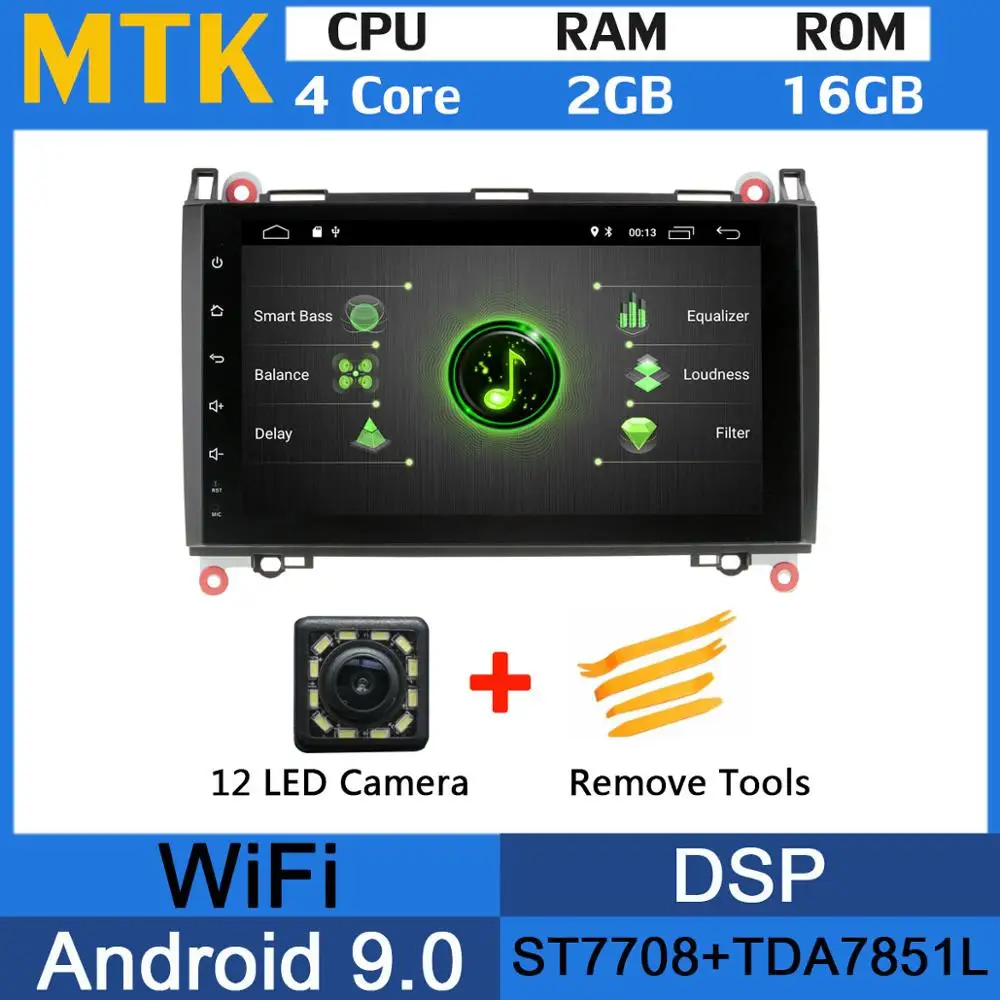 9 дюймов 5 USB PX6/Восьмиядерный Android 9,0 автомобильный DVD для Mercedes Benz A B класс W169 W245 B200 W639 W906 A150 A160 A170 A180 A200 автомобиль - Цвет: MTK
