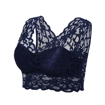 

Newly Women Seamless Lace Bra Full Coverage Bralette With Removable Pads Wide Shoulder Strap 19ing