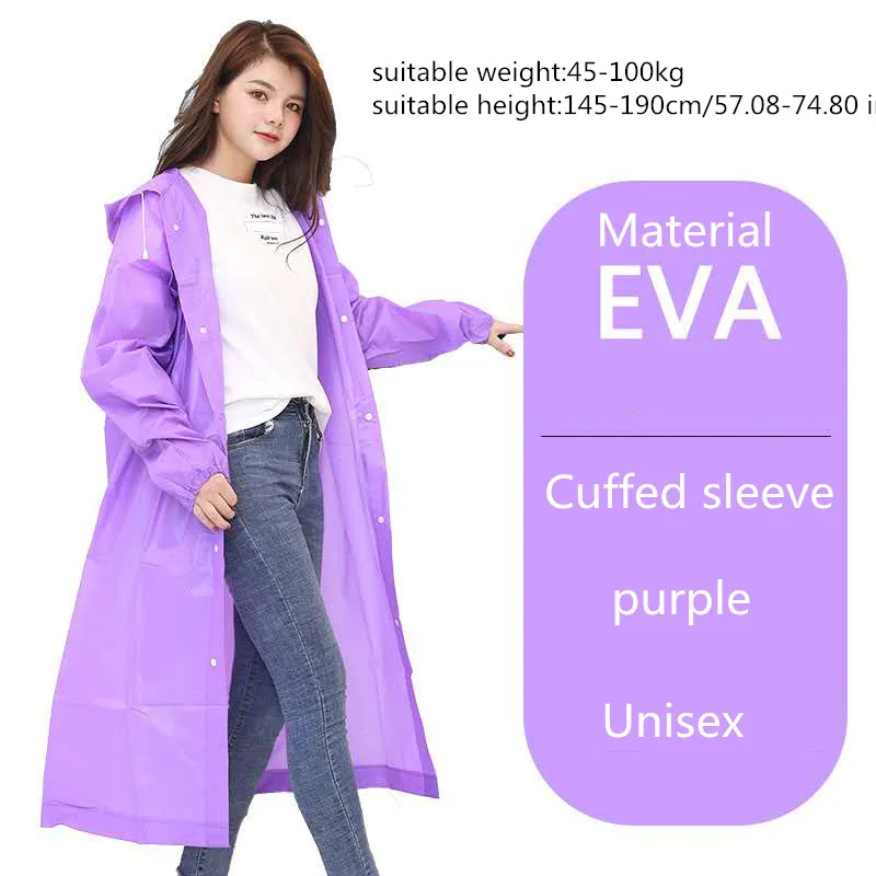 1pc Fashion Women Man Raincoat Thickened Waterproof Protective Clothing Adult Clear Transparent Camping Hoodie Rainwear Suit