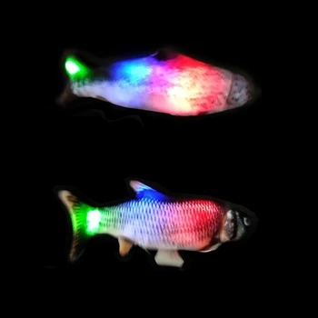 

Plush Electric Cat Toys Simulation Fish Shape Pillow Funny Cats Toy Light Crucian Carp Colorful Light Music Swing Electric Tail