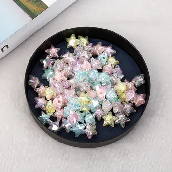

20pcs /lot Jewelry Accessories Ornament DIY Making Colorful Plastic Heart Star Charms Fashion Beads