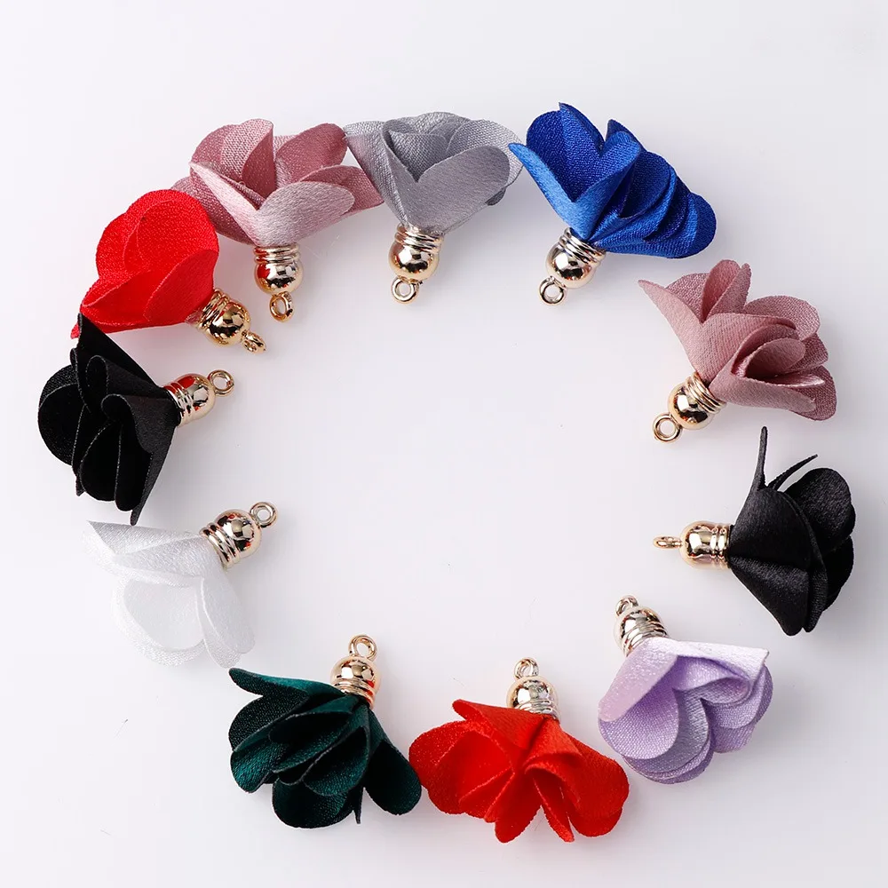 Mix Color Tassel 6-10Pcs/set DIY Flower Silk Polyester Charms Jewelry Bracelet Key Making Fringe Trim Craft Tassels Sewing Acces - Цвет: as photo