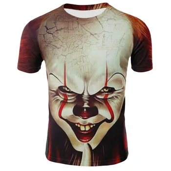 

Terrorist Movie Tshirt Men 3D Printed T Shirt Women Summer IT Clown Horror Movie Casual T Shirt Horror Shirt Tees Tops 2020 New