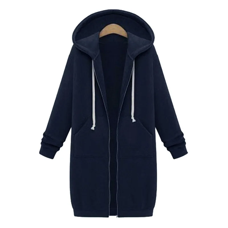 Женское пальто из искусственного меха с капюшоном, новинка, пальто большого размера с высокой талией, женское приталенное пальто, верхняя одежда, зимние теплые плюшевые куртки, верхняя одежда - Цвет: navy 2