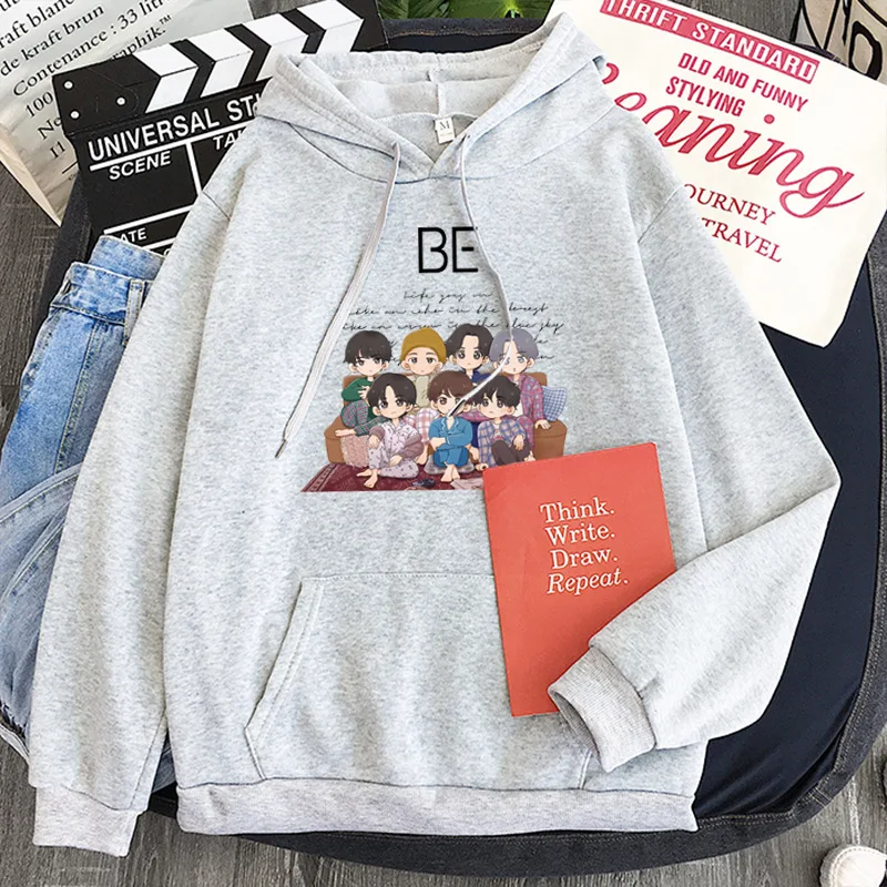 purple hoodie Creative Novelty KPOP harajuku winter women Oversized sweatshirt streetwear Bangtan Boys BE album life goes on print hoodies cropped hoodie