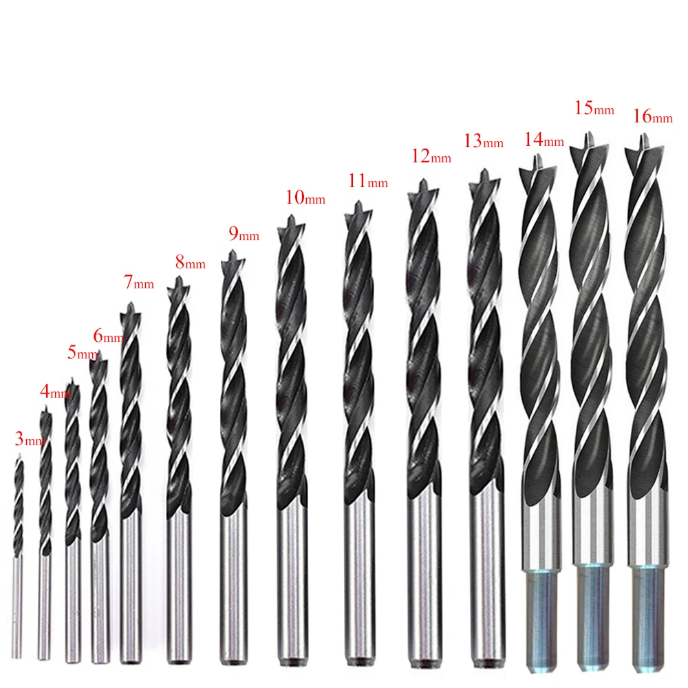 New Arrival 1PCS 3 Flute wood Drill Bits  3-16mm for Woodworking Metal Power Tools Wood Drilling High Quality twisted drill