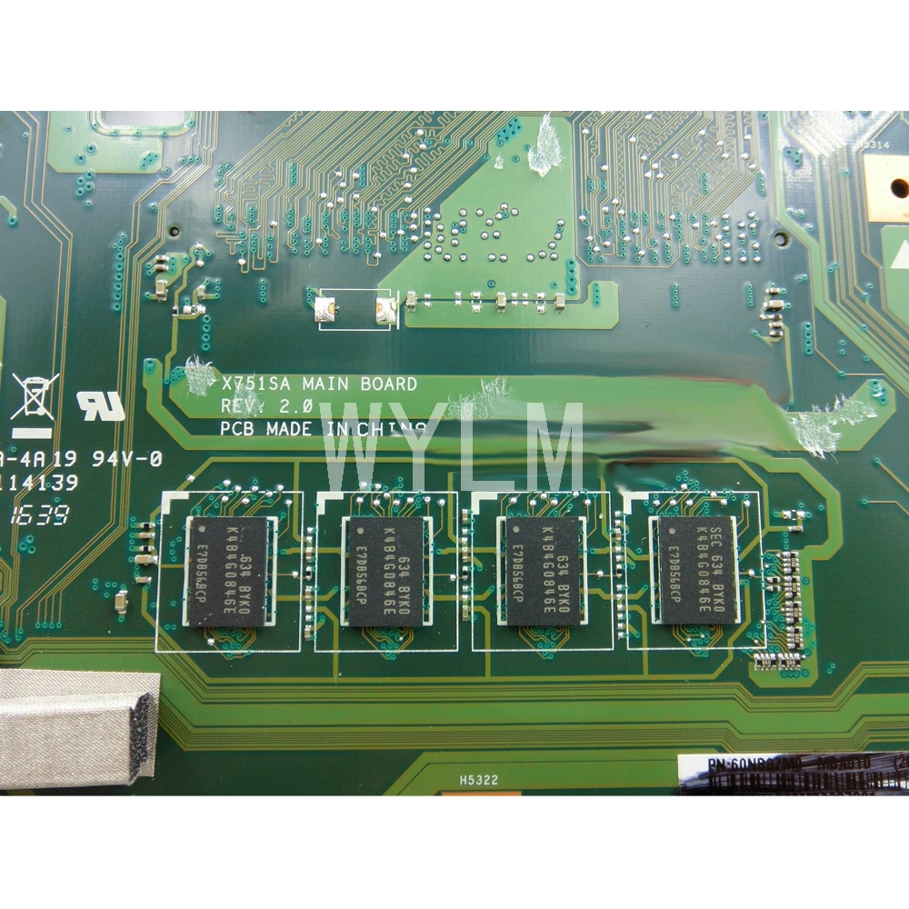 X751SA N3060 Процессор DDR3L 4 Гб Оперативная память Материнская плата Asus X751S X751SA X751SV Материнская плата ноутбука 90NB07M0-R00050 тестирование