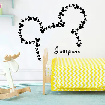 

Disney Mickey Mouse Wall Stickers Personalized BABY Name Minnie Mouse wall stickers Nursery Kids Room Decor Mural Wallpaper 8678