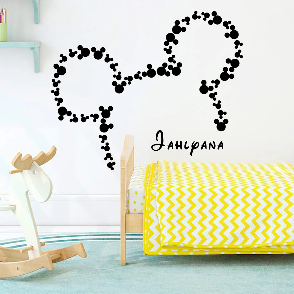 Disney Mickey or Minnie Mouse Personalised Wall Art Stickers Children Room Decal